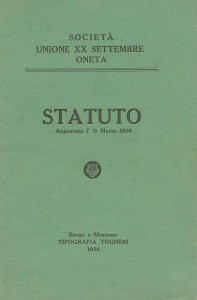 A ONETA C'E' LA SOCIETA' DI MUTUO SOCCORSO  IV ...