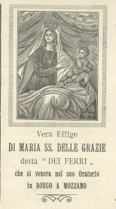 LA  MADONNA DEI FERRI , nel 1954 fu dichiarata ...